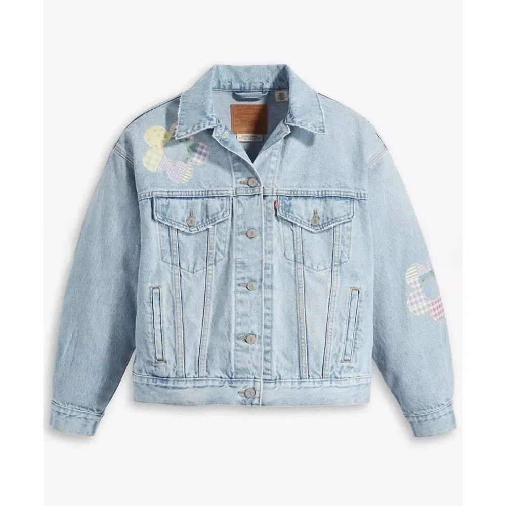 Levi’s 90’s Patchwork Denim Trucker Jacket Size XS NWT Light Wash Retro Relaxed
